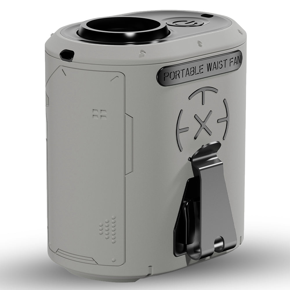 Ventilator Portabil Techsuit Z14 cu baterie externa 5000mAh, Gri