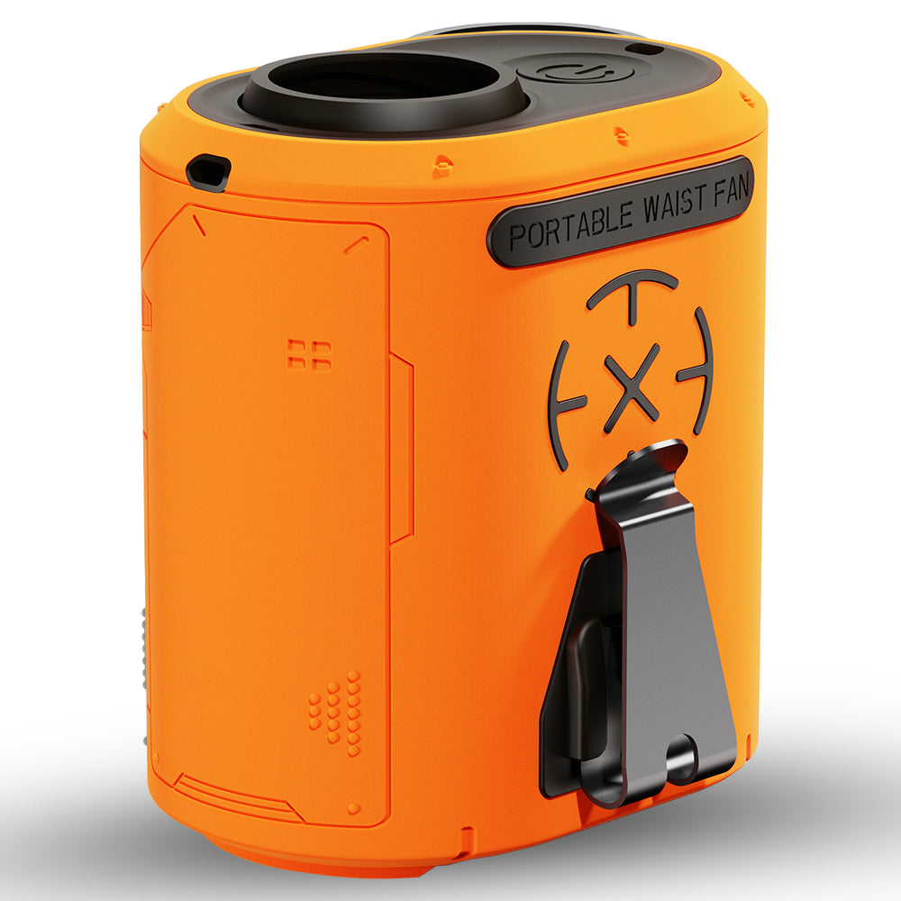 Ventilator Portabil Techsuit Z14 cu baterie externa 5000mAh, Portocaliu