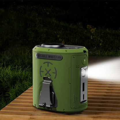 Ventilator Portabil Techsuit Z14 cu baterie externa 5000mAh, Verde