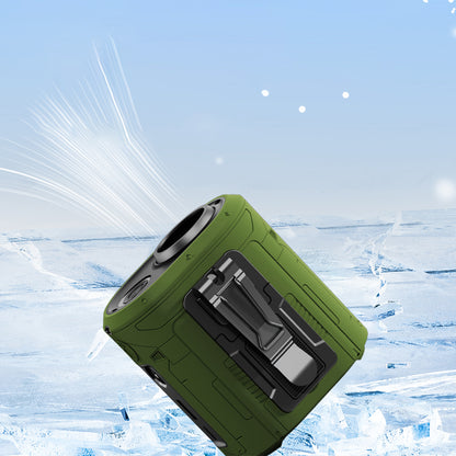 Ventilator Portabil Techsuit Z14 cu baterie externa 5000mAh, Verde