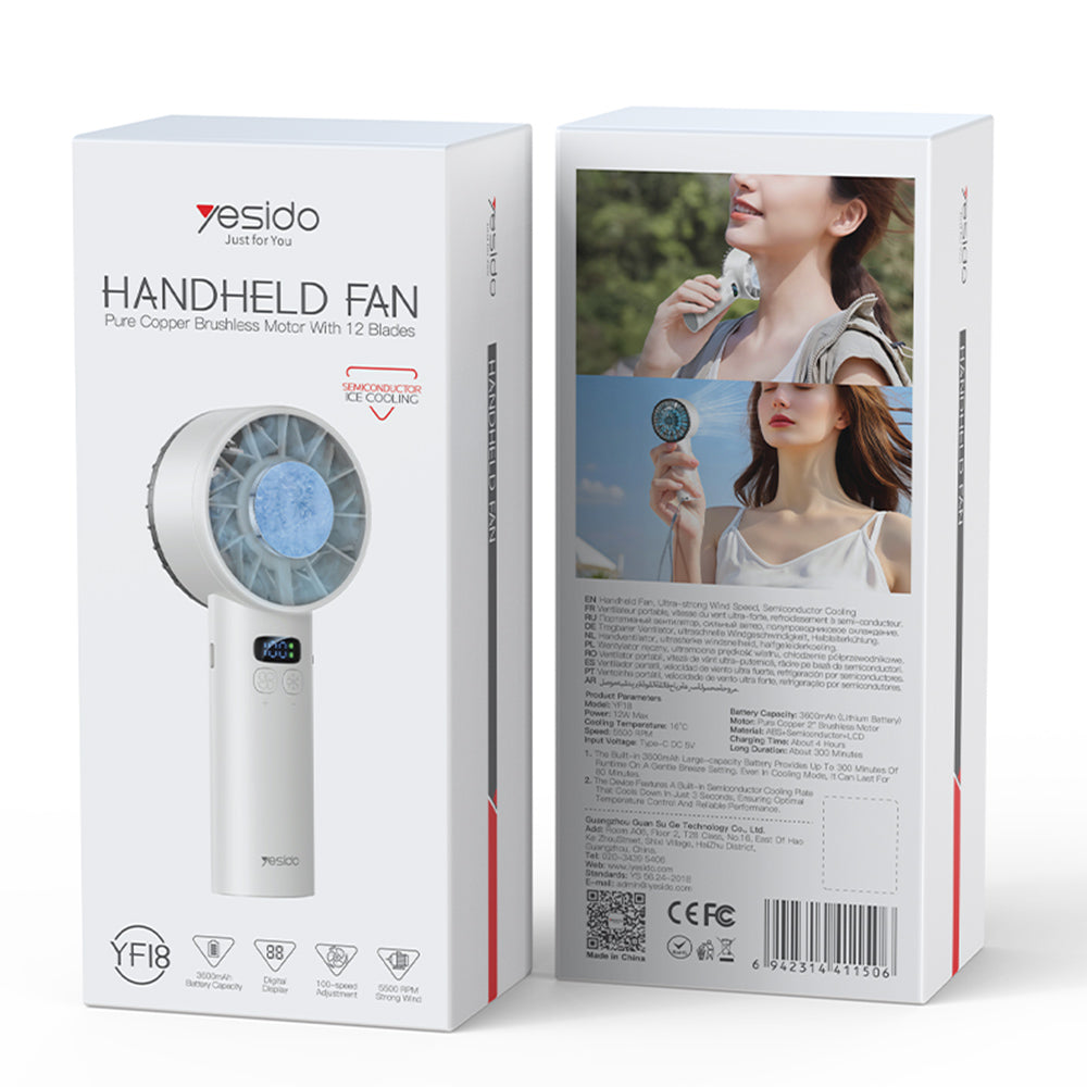 Ventilator Portabil Yesido YF18, Negru