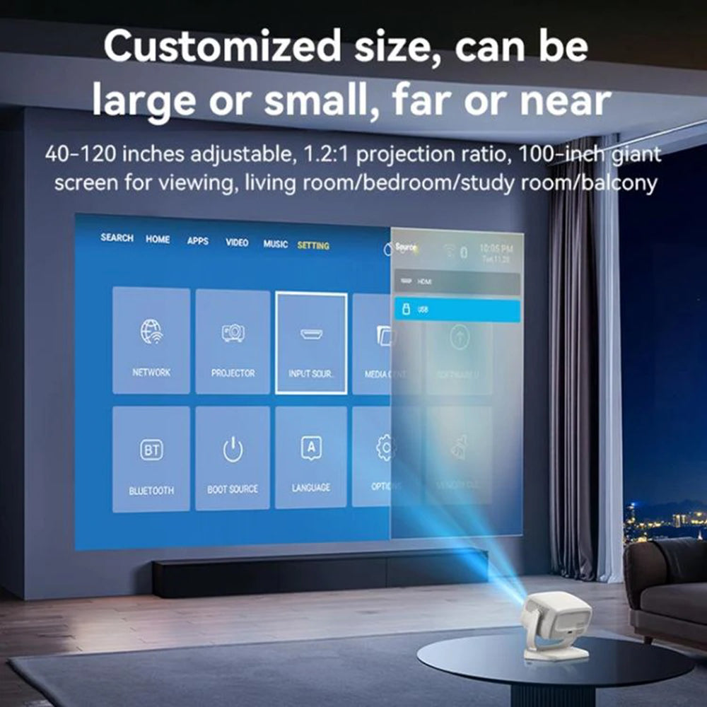 Videoproiector Yesido TV13, 720P, 190ANSI, Android 9.0, Alb